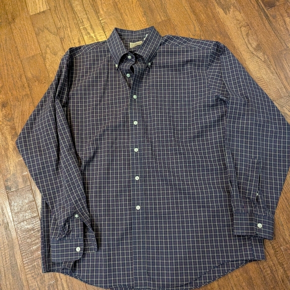 LL Bean Men's Blue Checkered Shirt Mens L Reg, Blue Red Yellow NWOT - Picture 10 of 11